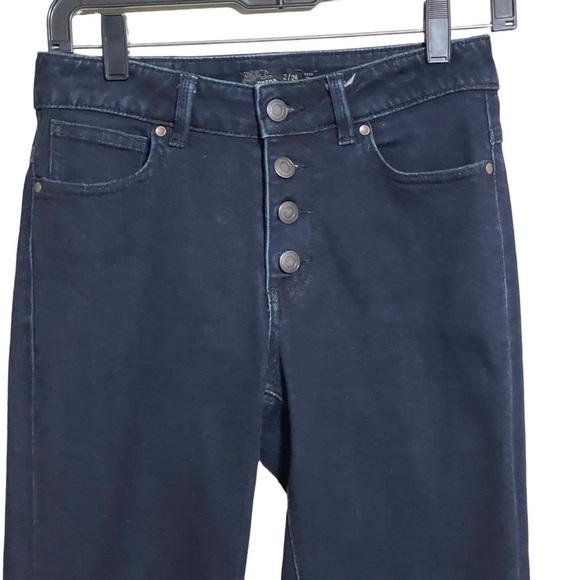 Prana Woman’s Button Fly Dark Wash Blue Straight Denim Jeans Size 2/26 - Picture 2 of 6